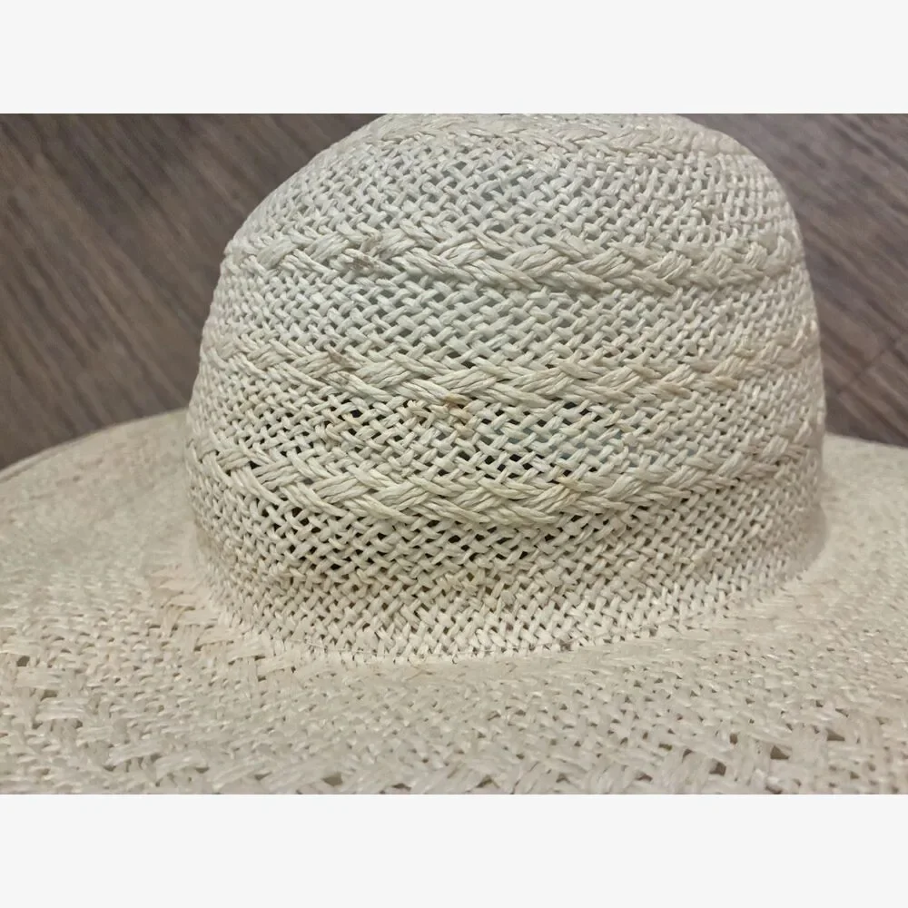 The Scala Collection Wide Brim Woven Natural Straw Sun Hat Beach Vacation OS